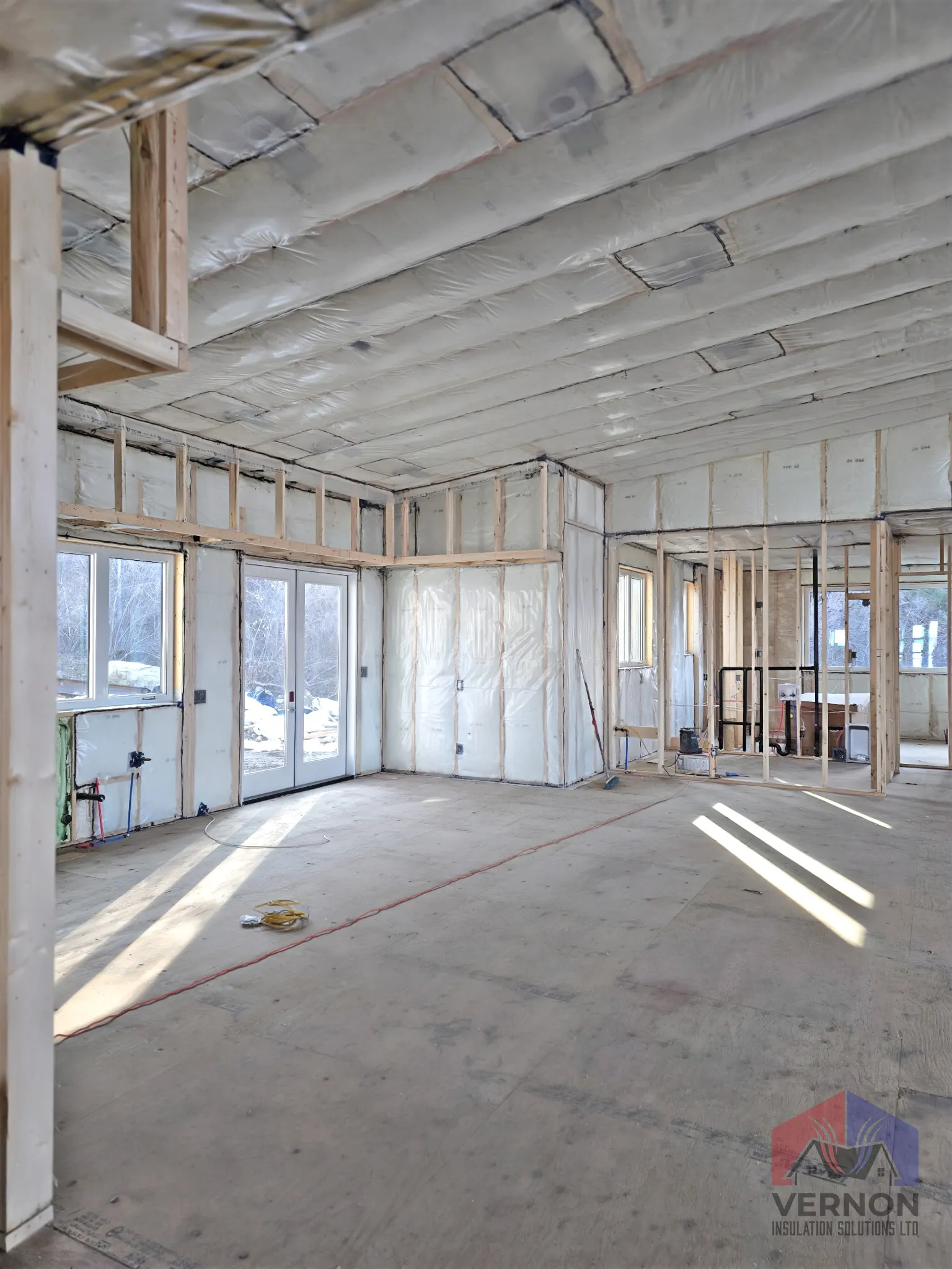 Wall assembly insulated by Vernon Insulation Solutions in the North Okanagan