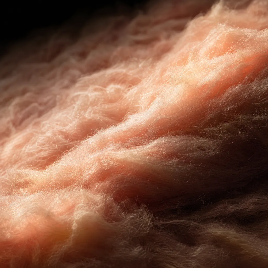 Macro texture of fiberglass batt & blown-in