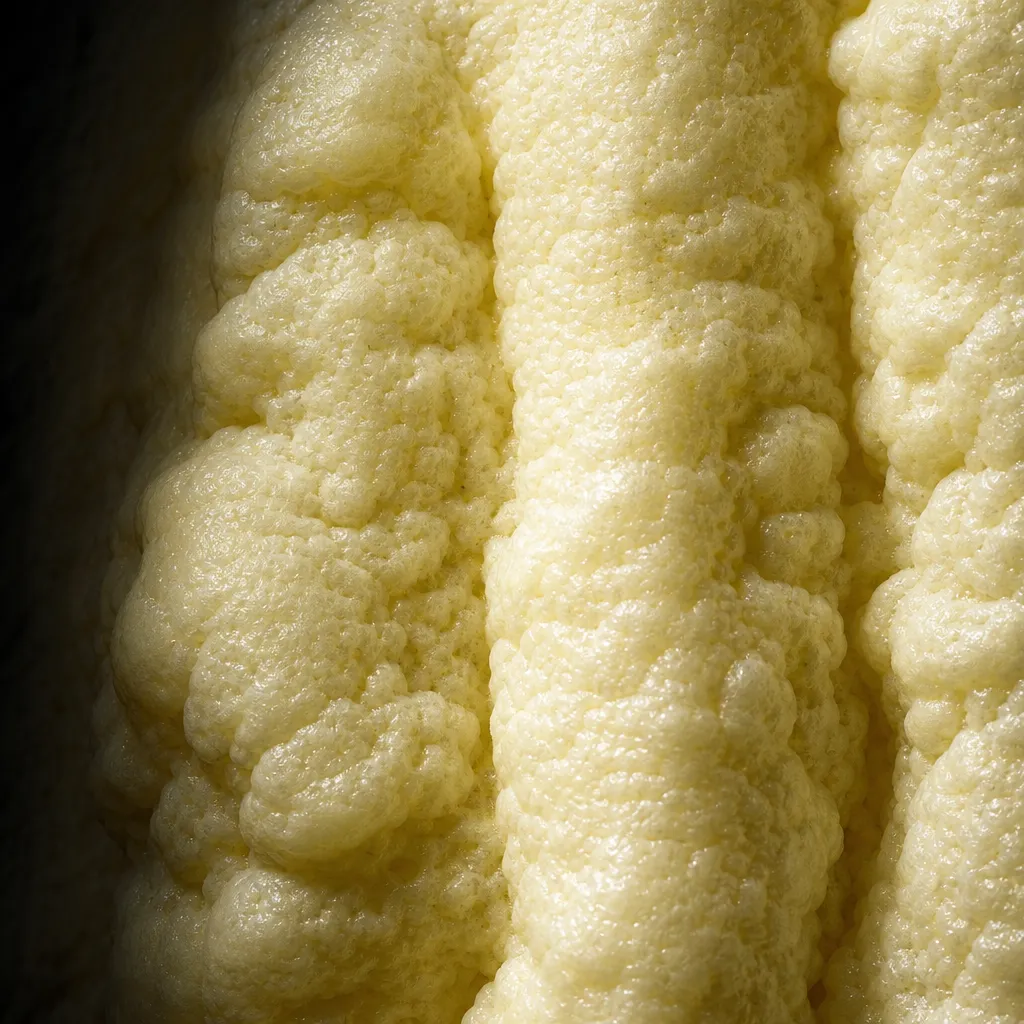 Macro texture of closed-cell spray foam